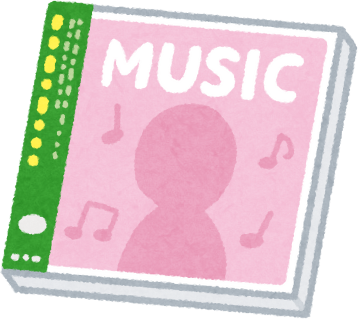 Illustration of a Music CD Case with 'MUSIC' Text